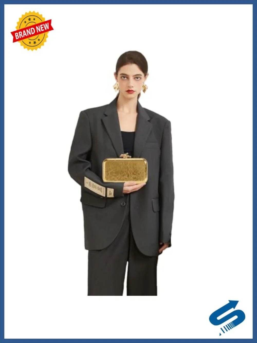Woven Clutch Purse PU Faux Leather Evening Shoulder Box Bag with Chain